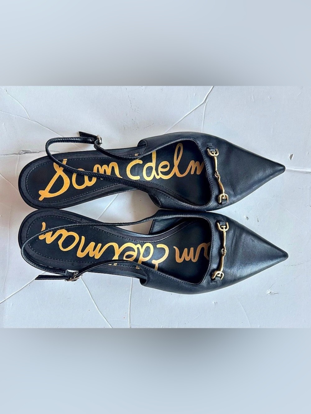 Sam Edelman Farrah Kitten Heel Pointed Toe Slingback Pump Black Slingback Pumps